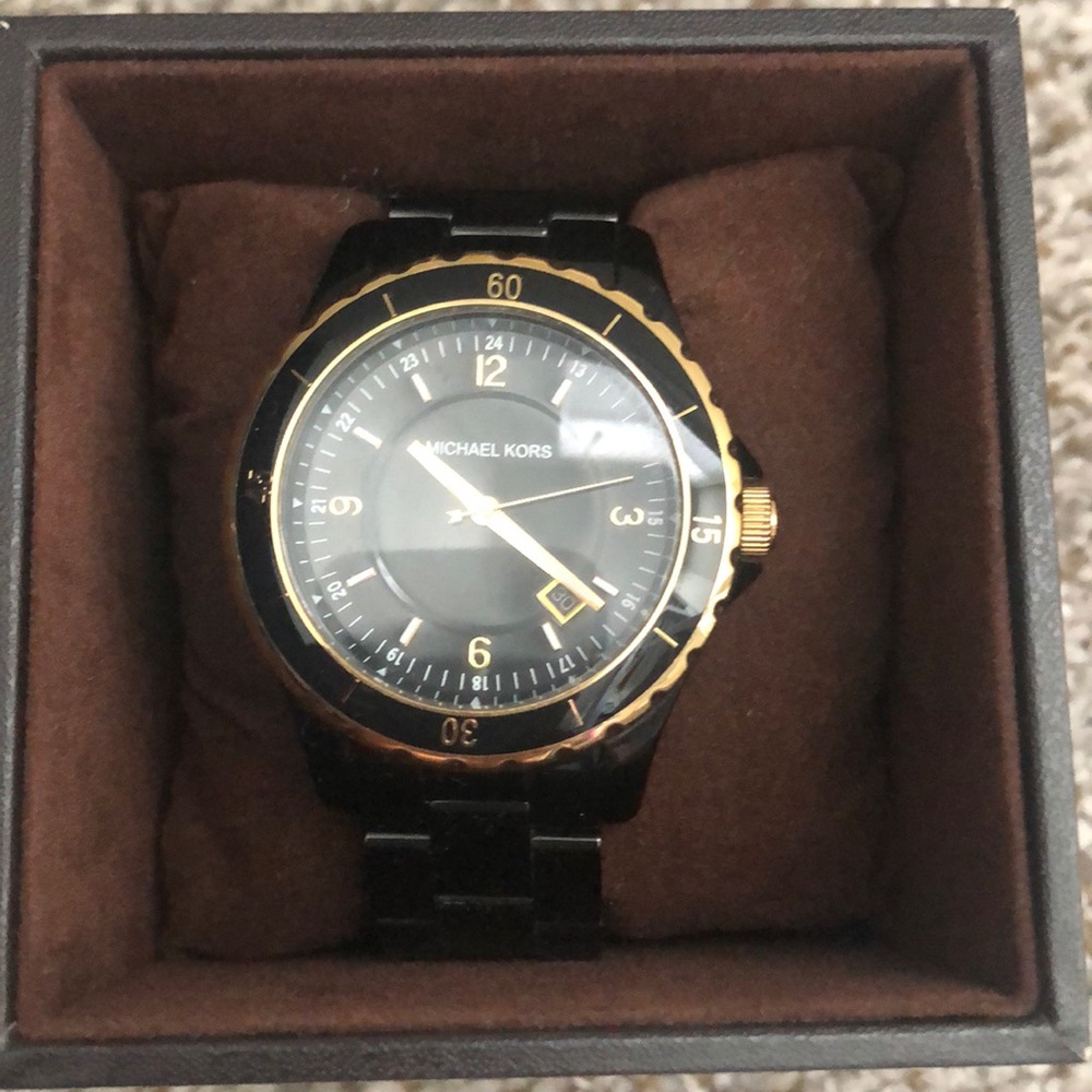 Michael Kors Black & Gold Watch